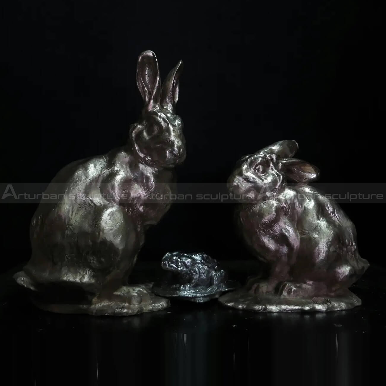 Sculpture en bronze de lapin