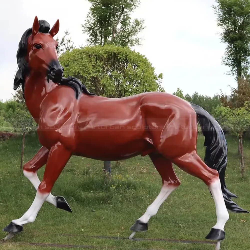 Estantuas de caballo de fibra de vidrio a tamaño natural en venta