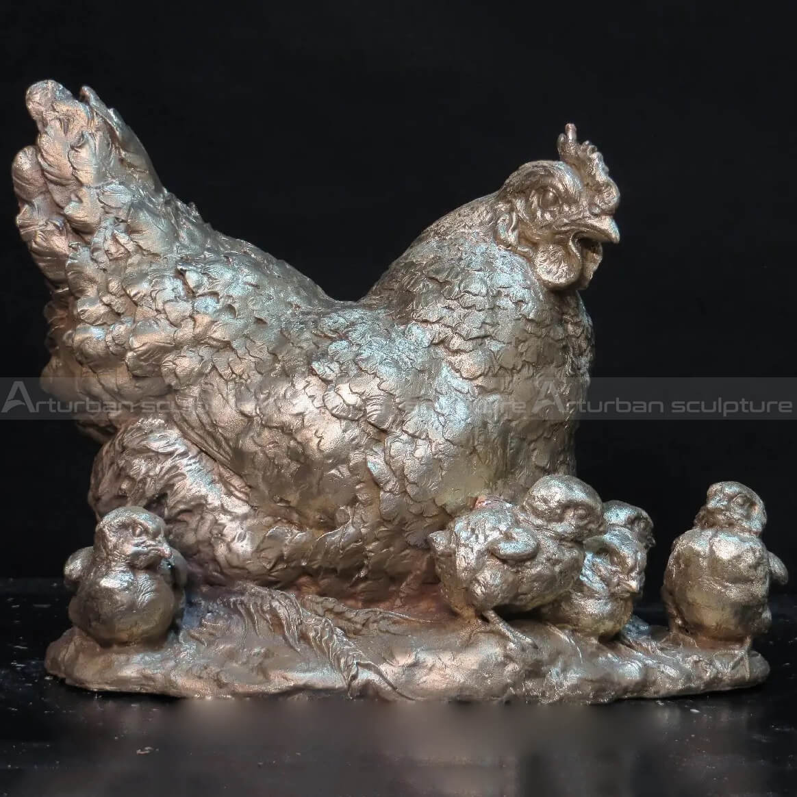 Escultura de Jardim de Galinha de Metal