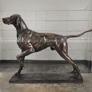 Escultura de Cão de Caça em Bronze