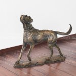 Escultura de Cão de Caça de Bronze