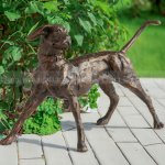 Escultura de Cão de Caça em Bronze