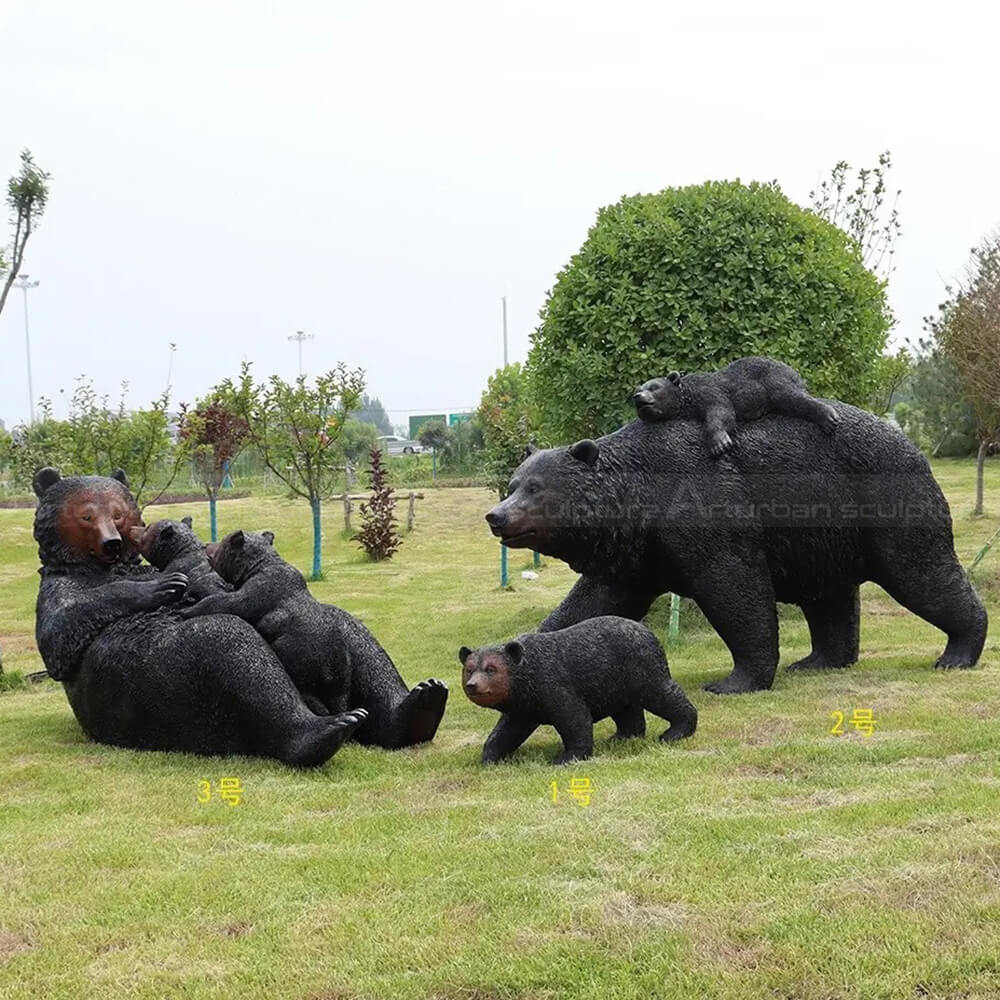 Statues d'ours noir pour jardin