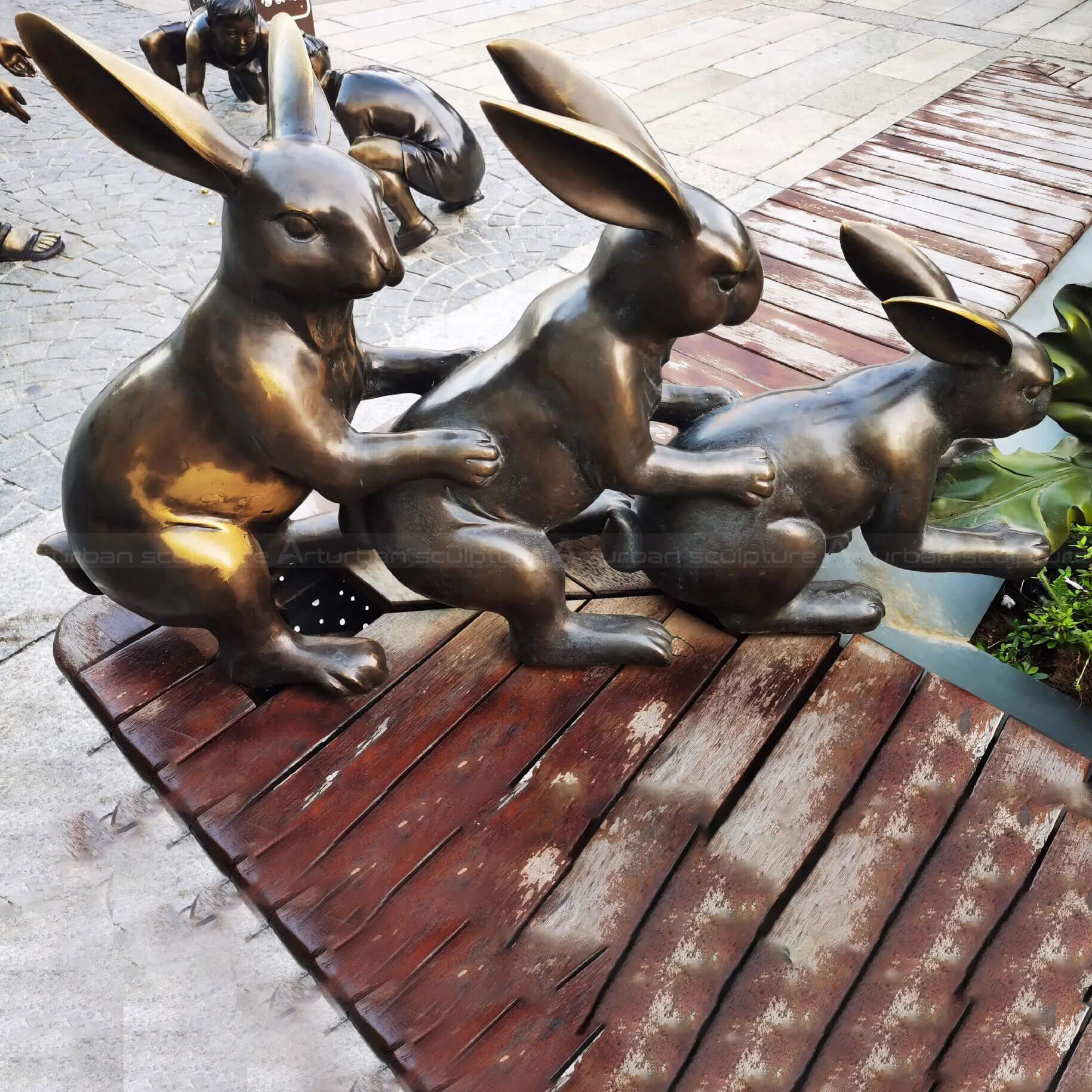 Sculpture de lapin en bronze