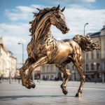 Caballo Galopante de Bronce