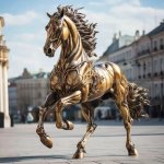 Caballo Galopante de Bronce