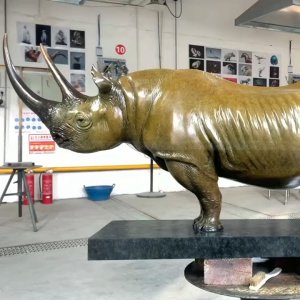 Rhinocéros en bronze