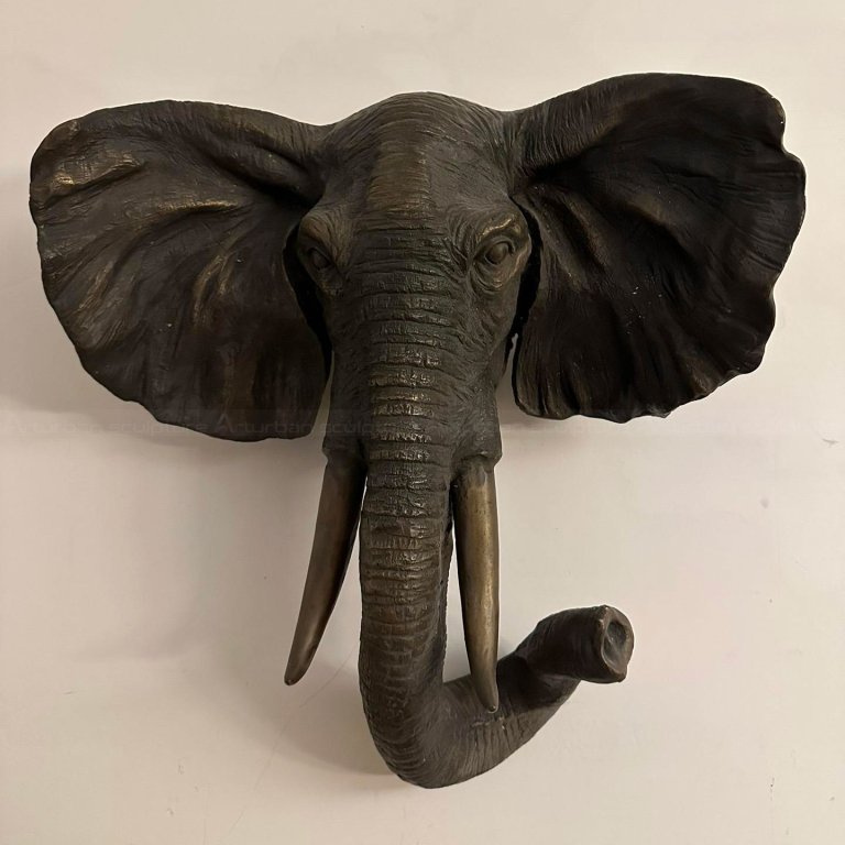 Scultura da parete testa di elefante