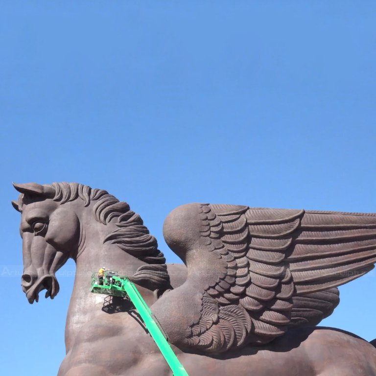 Grande Statue de Pégase en Bronze