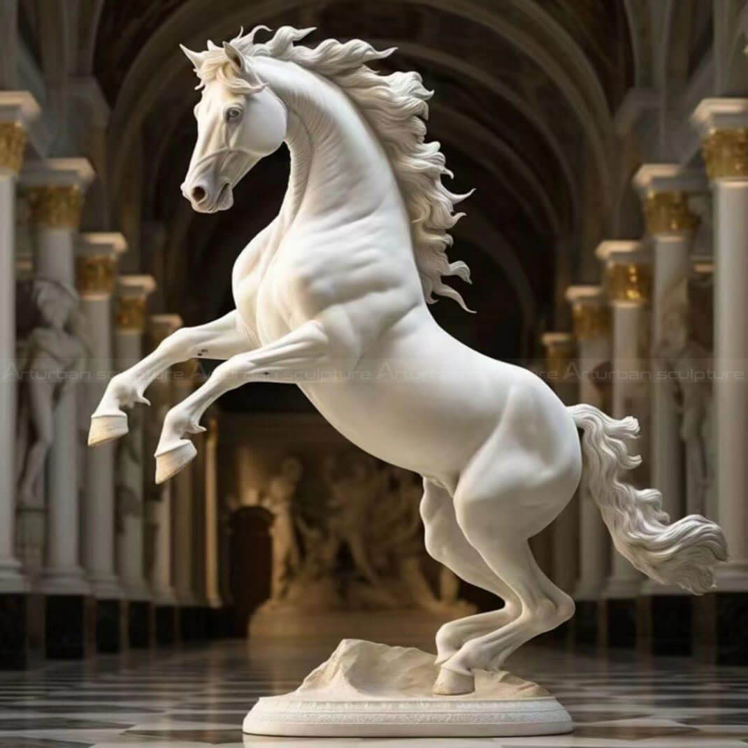 Estatua de Caballo Blanco a Tamaño Natural