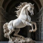 Estatua de Caballo Blanco