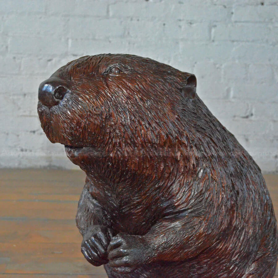 Bronze-Biber-Skulptur