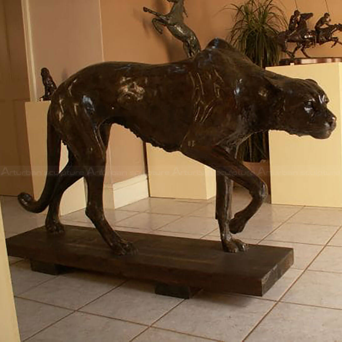Statue de Guépard en Bronze