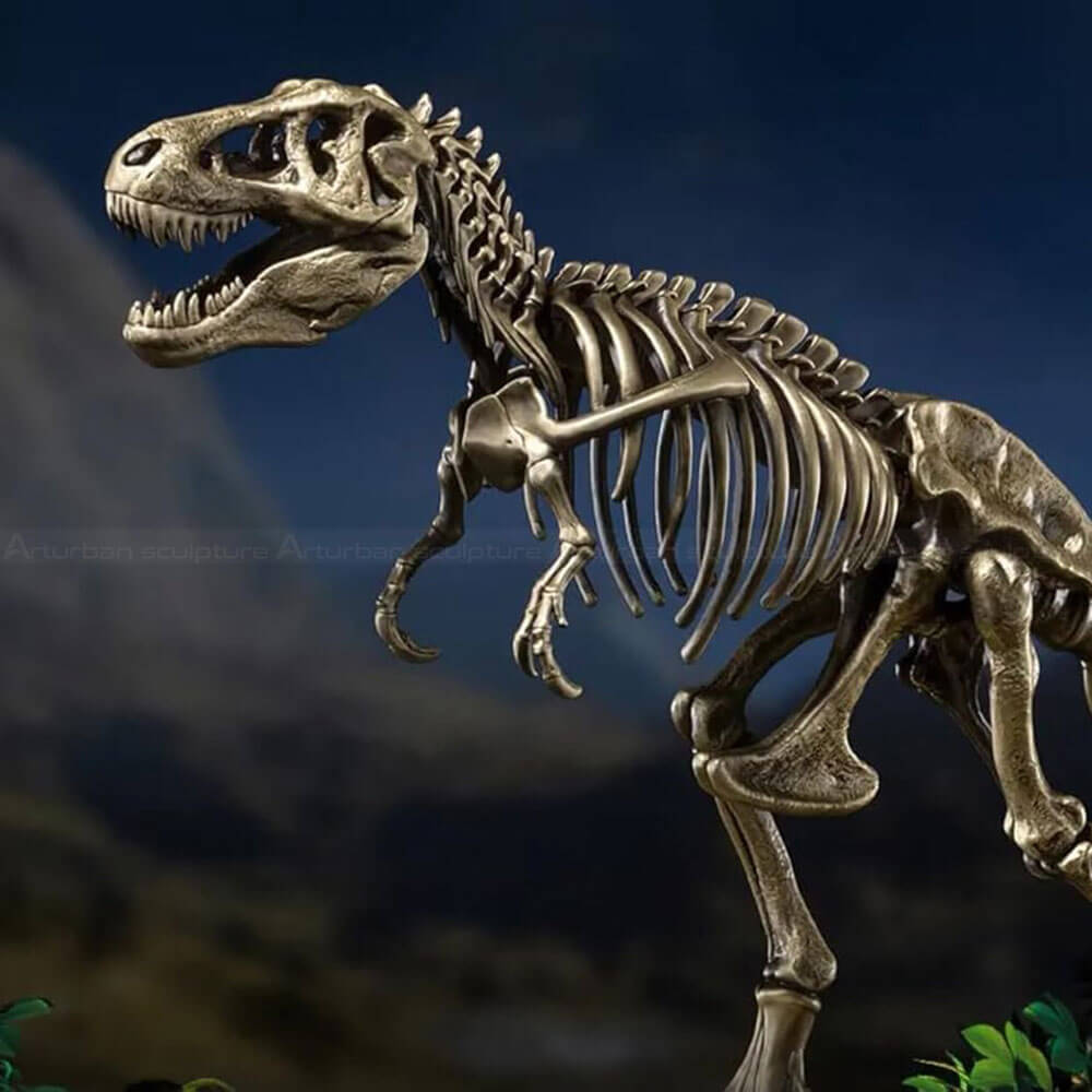 Statue représentant un squelette de dinosaure