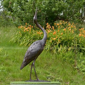 Große Blaureiher Gartenornament