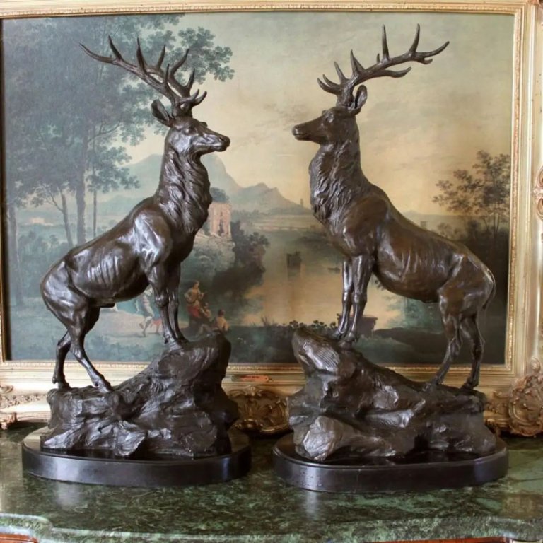 Bronze Reh Figuren