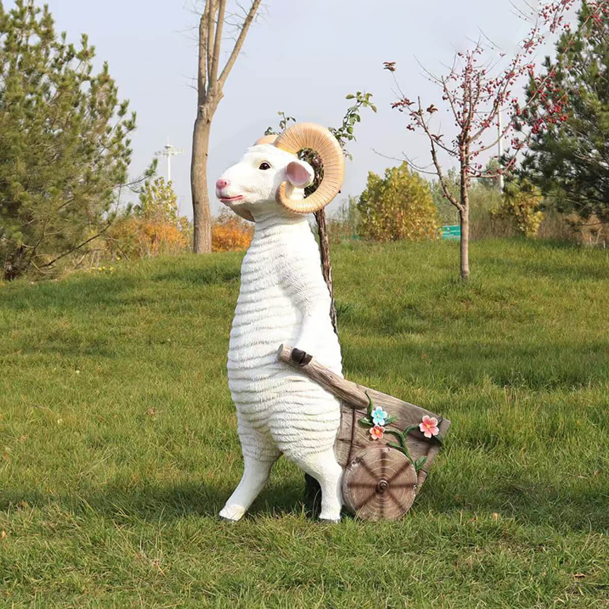 Statue di pecora in resina