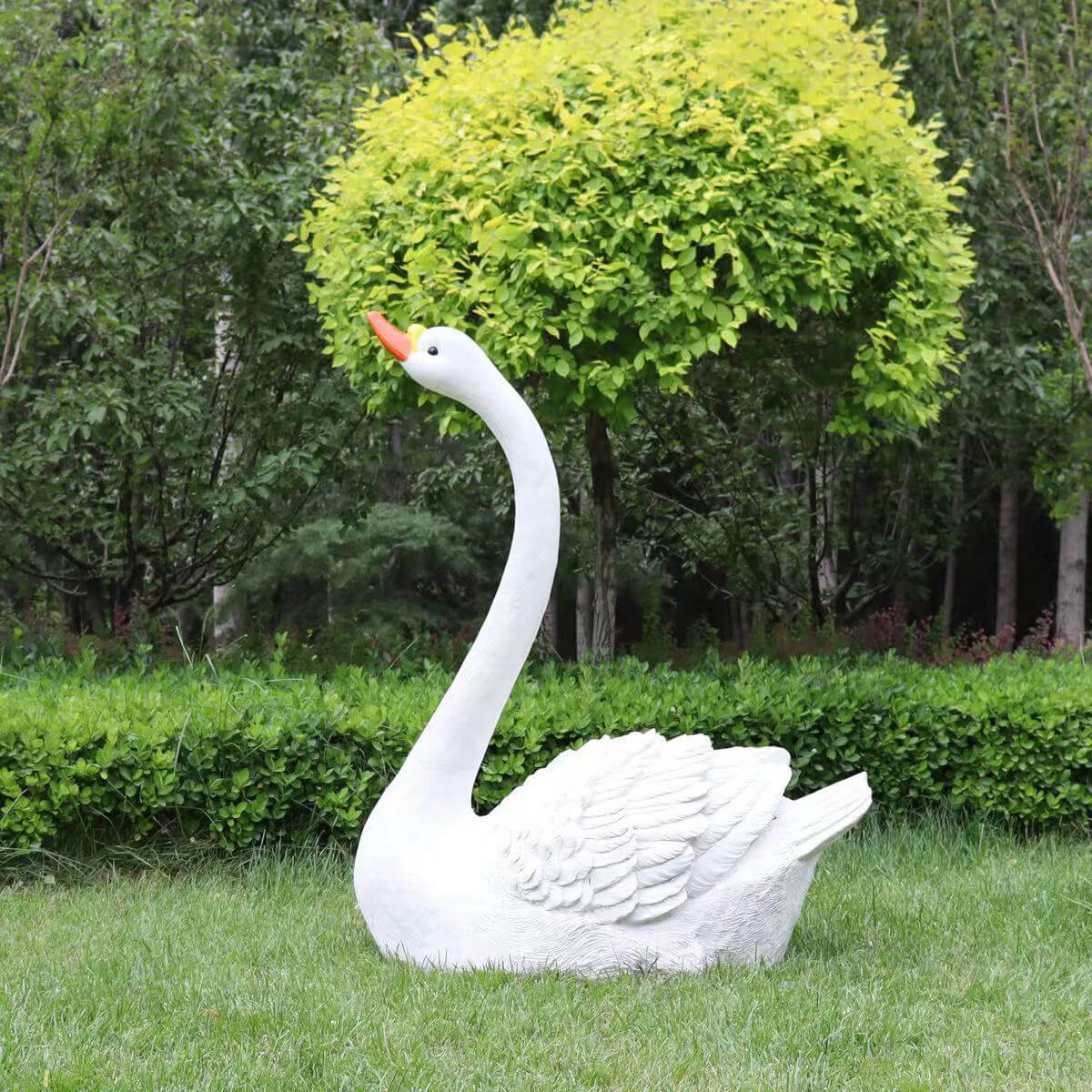Escultura de Jardín de Cisnes