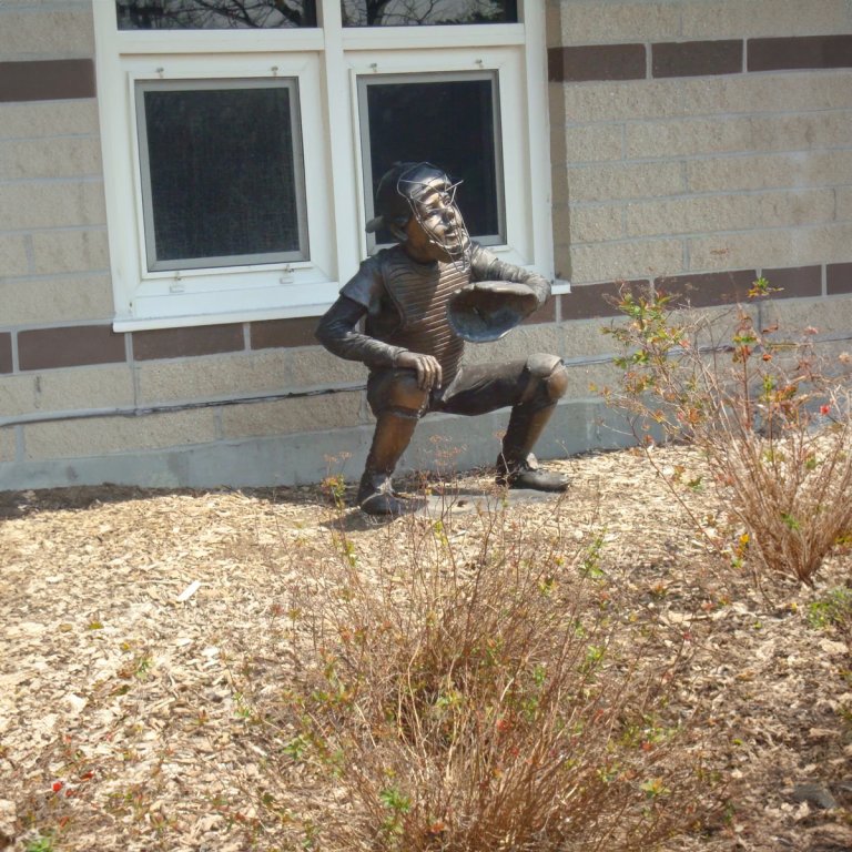Statue de Jardin d'Attrapeur de Baseball