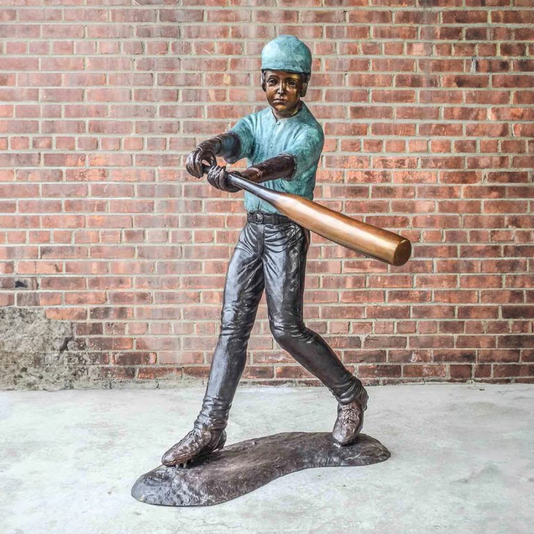 Statue de joueur de baseball pour jardin