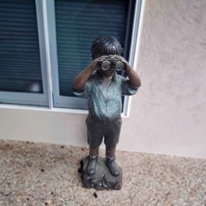 Bronze Curious Boy Statue