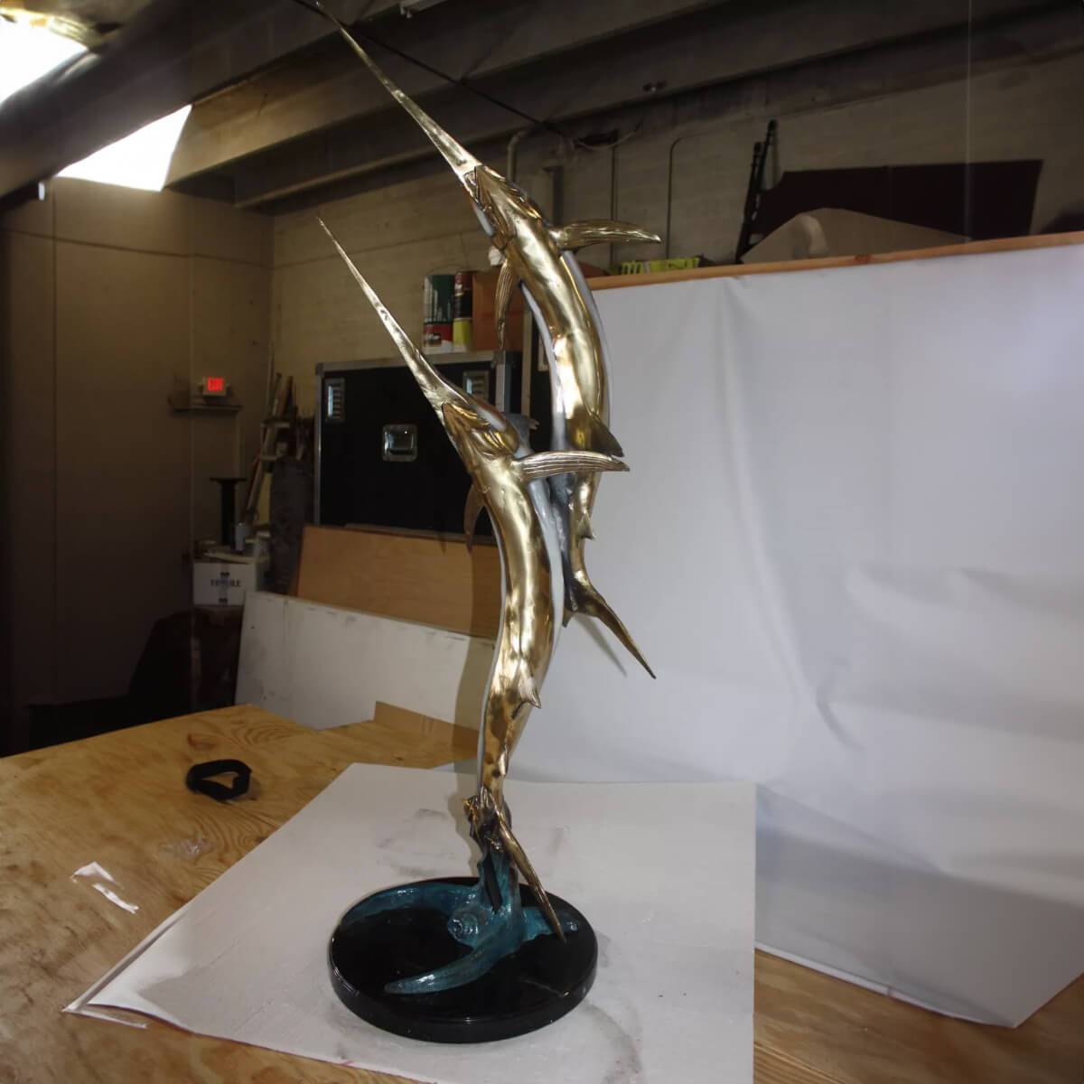 Escultura de Pez Vela de Bronce