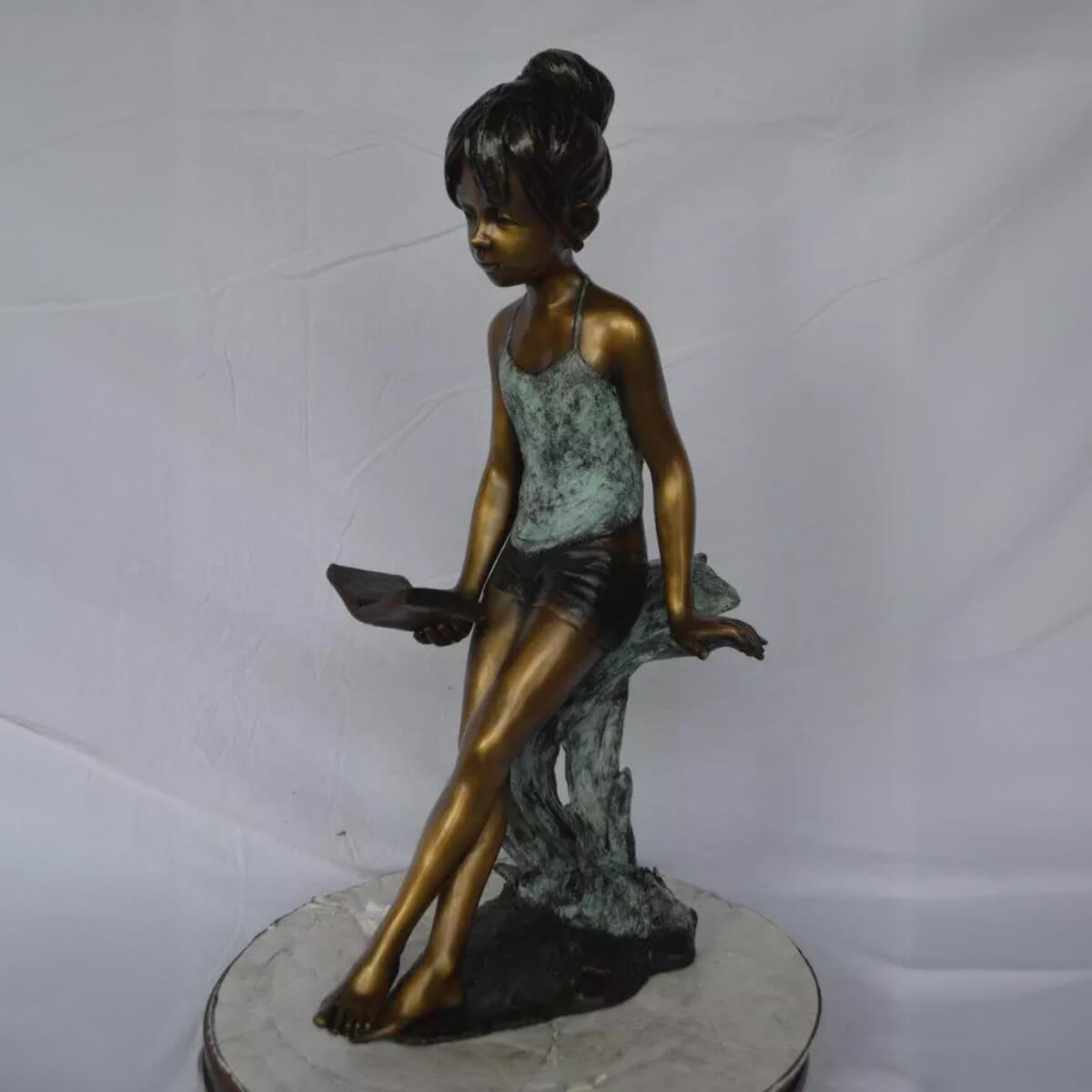 Girl Reading a Book Statue