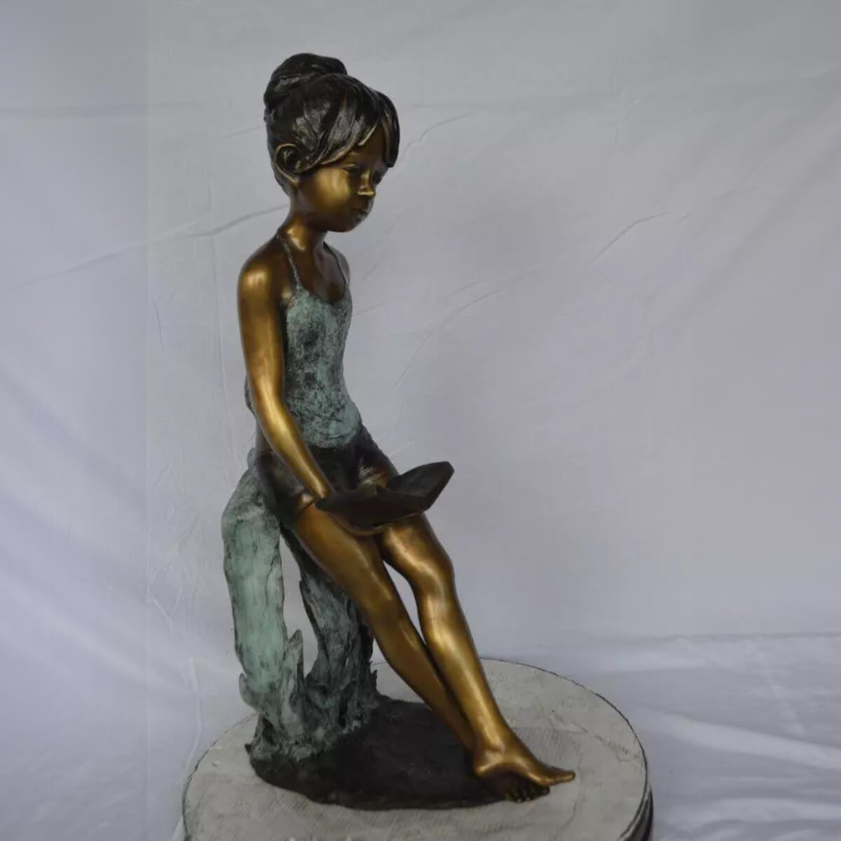 Girl Reading a Book Statue