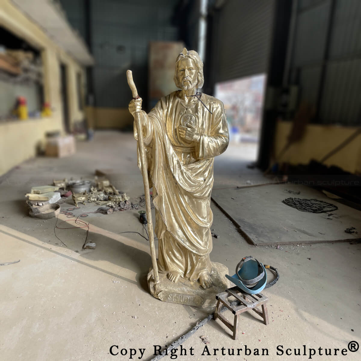 weld and polish-St Jude Outdoor Garden Statue