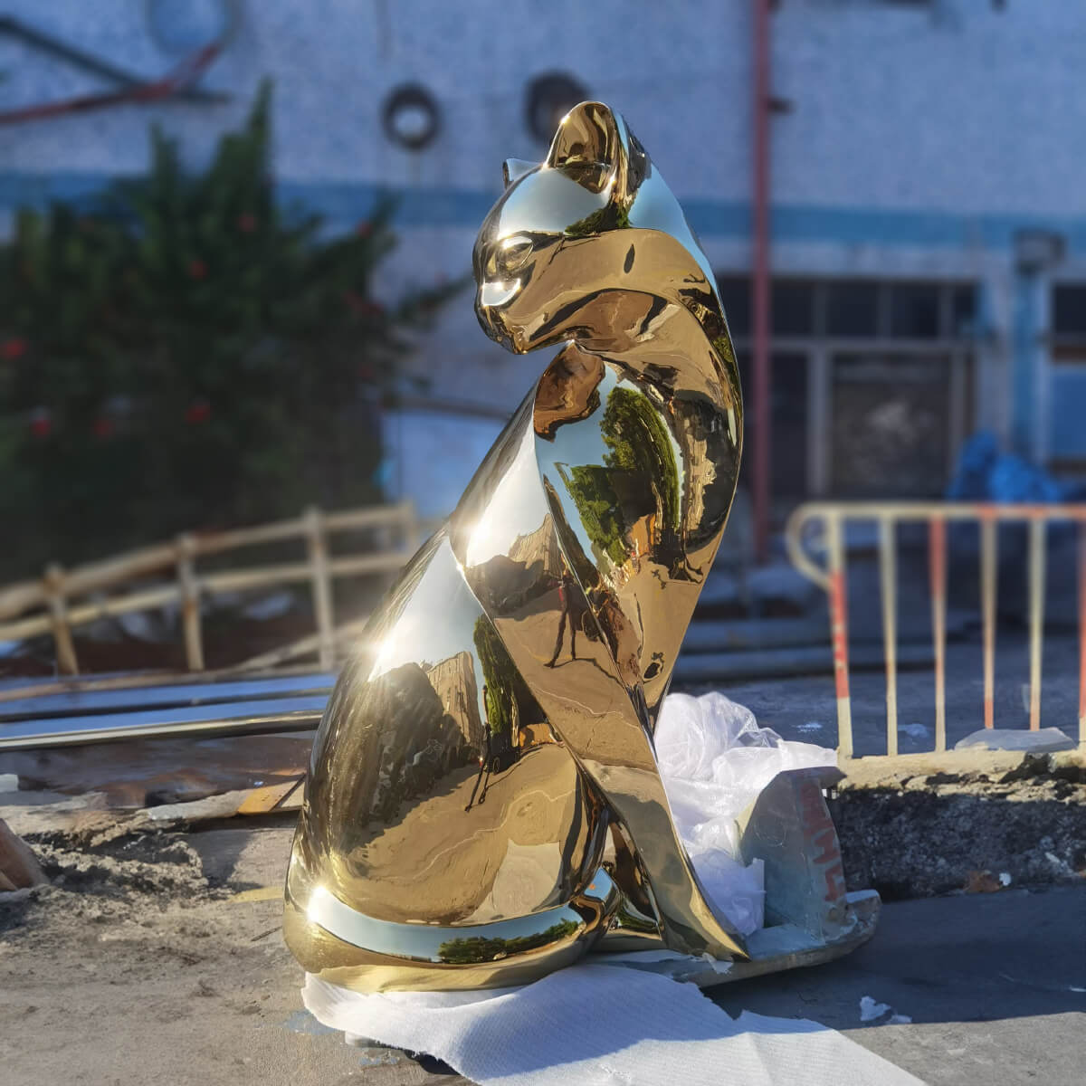 Art Deco Katzen-Skulptur