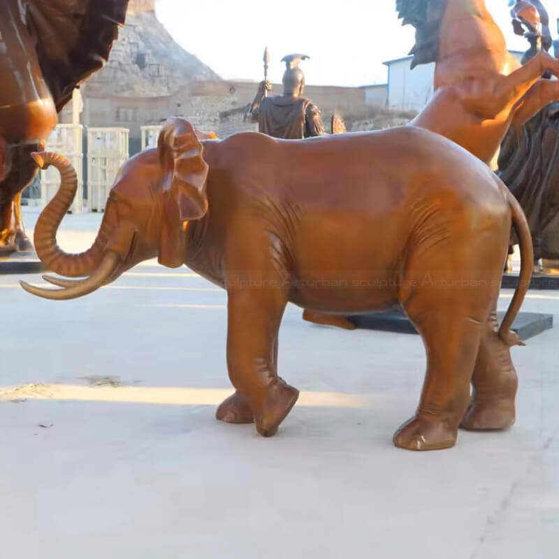 Bronze Elephant Statue for Outside with a raised trunk