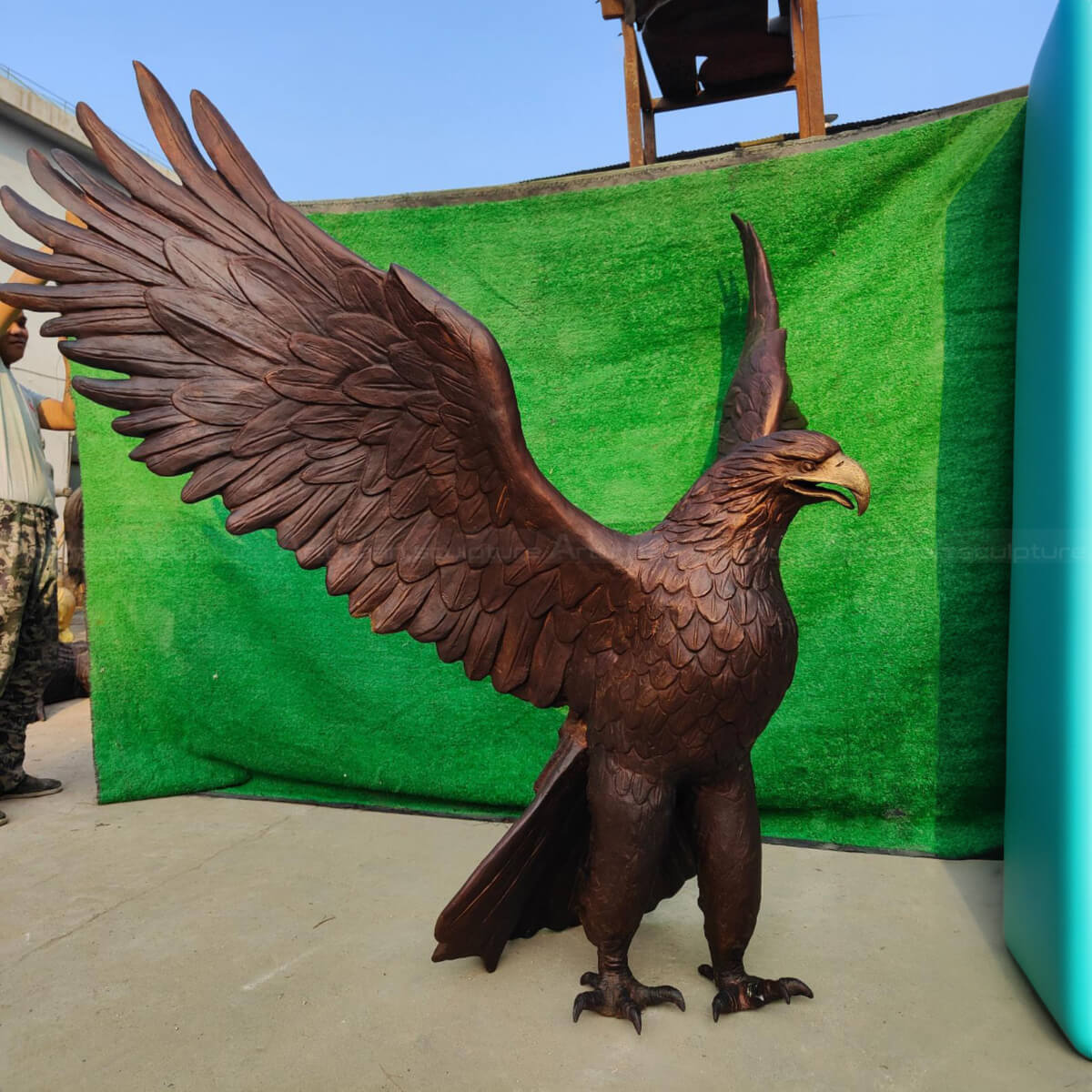 Copper Eagle Statue with spread wings