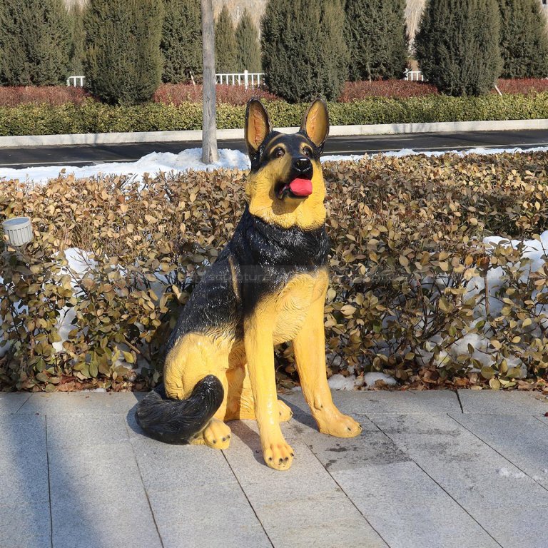 Life Size German Shepherd sitting Statue