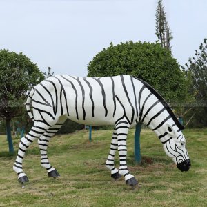 Mountain Zebra grazing garden ornament