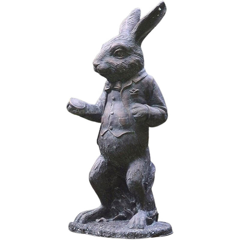 Standing Alice Wonderland rabbit garden statue