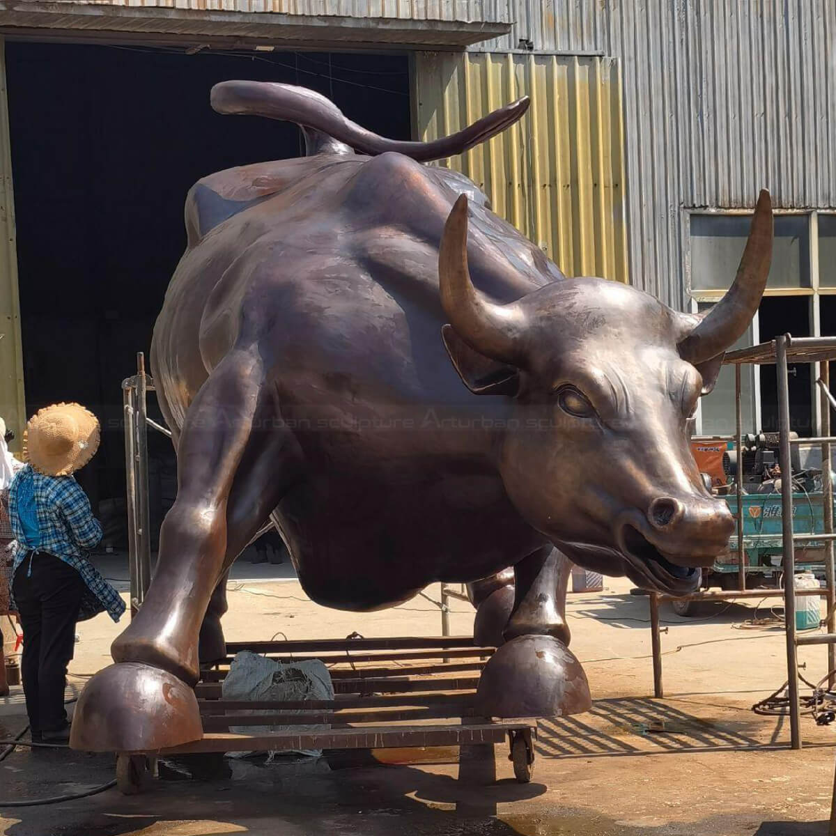 bronze Big Bull Wall Street sculpture