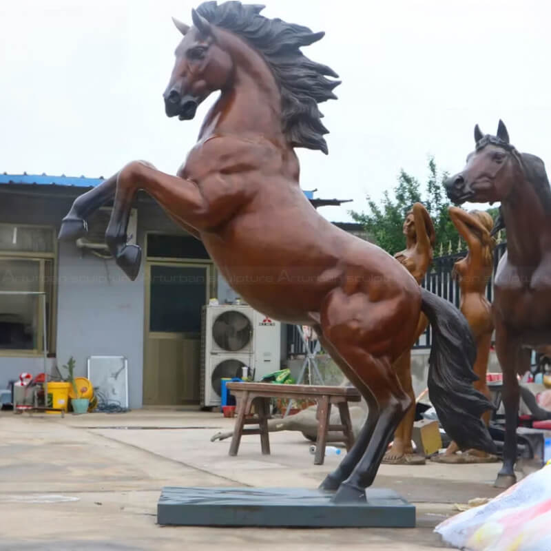 bronze Horse statue in a rearing pose