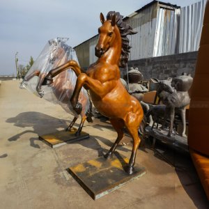 bronze Rearing Horse Ornament