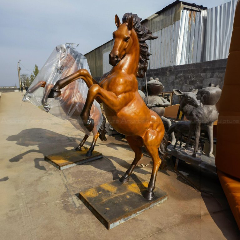 bronze Rearing Horse Ornament