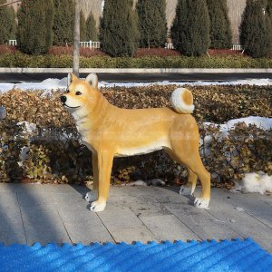 shiba inu standing sculpture