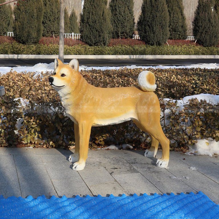 shiba inu standing sculpture