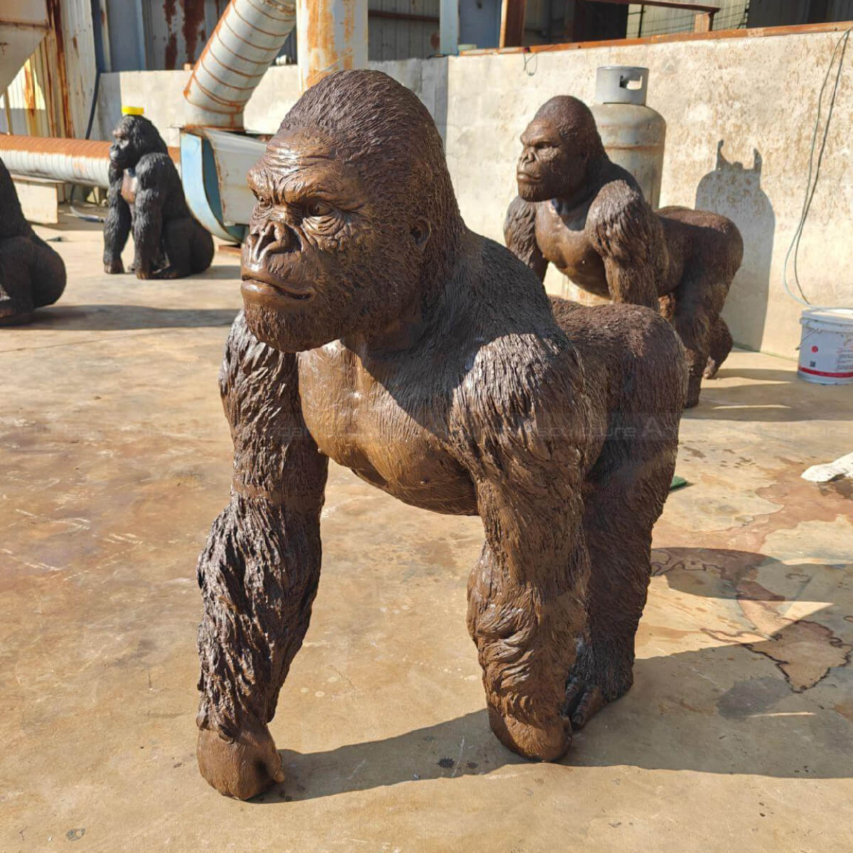 standing bronze Gorilla Statue Life Size