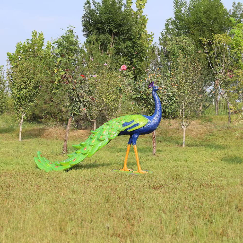 Life Size Peacock standing Statue