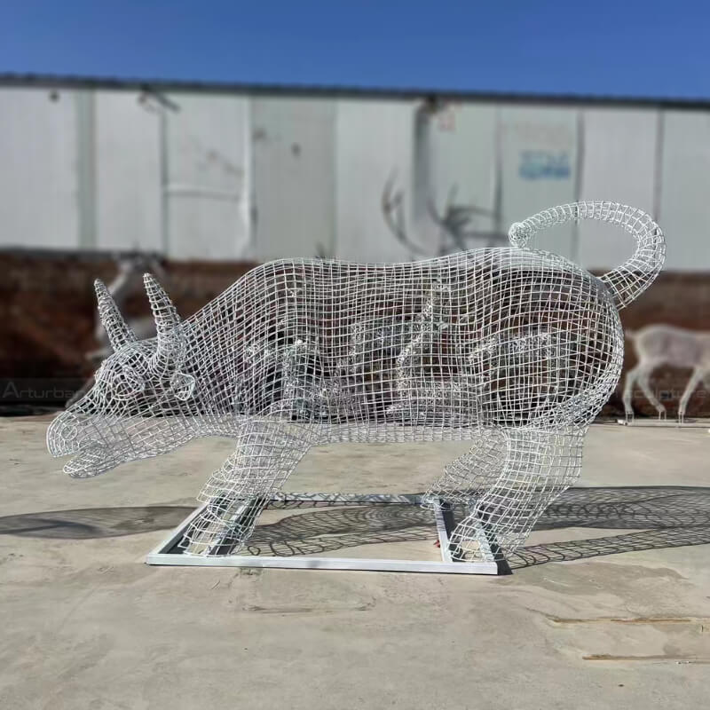 Stainless Steel wire Bull Statue