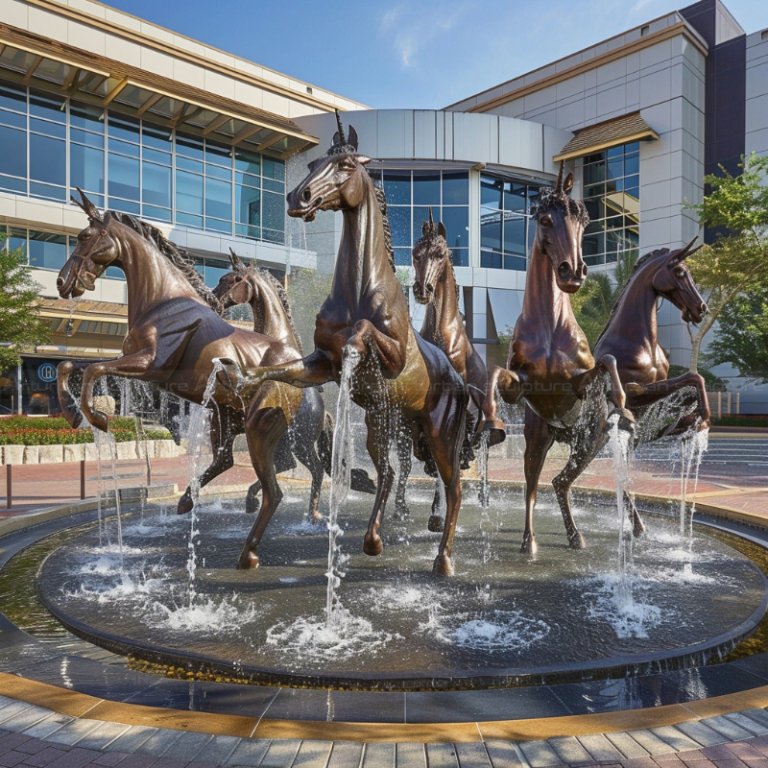 rearing Unicorn and Horse bronze Fountain Outdoor