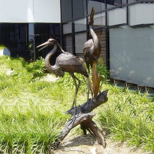 Blue Heron Bronze Sculptures wetland pair bronze