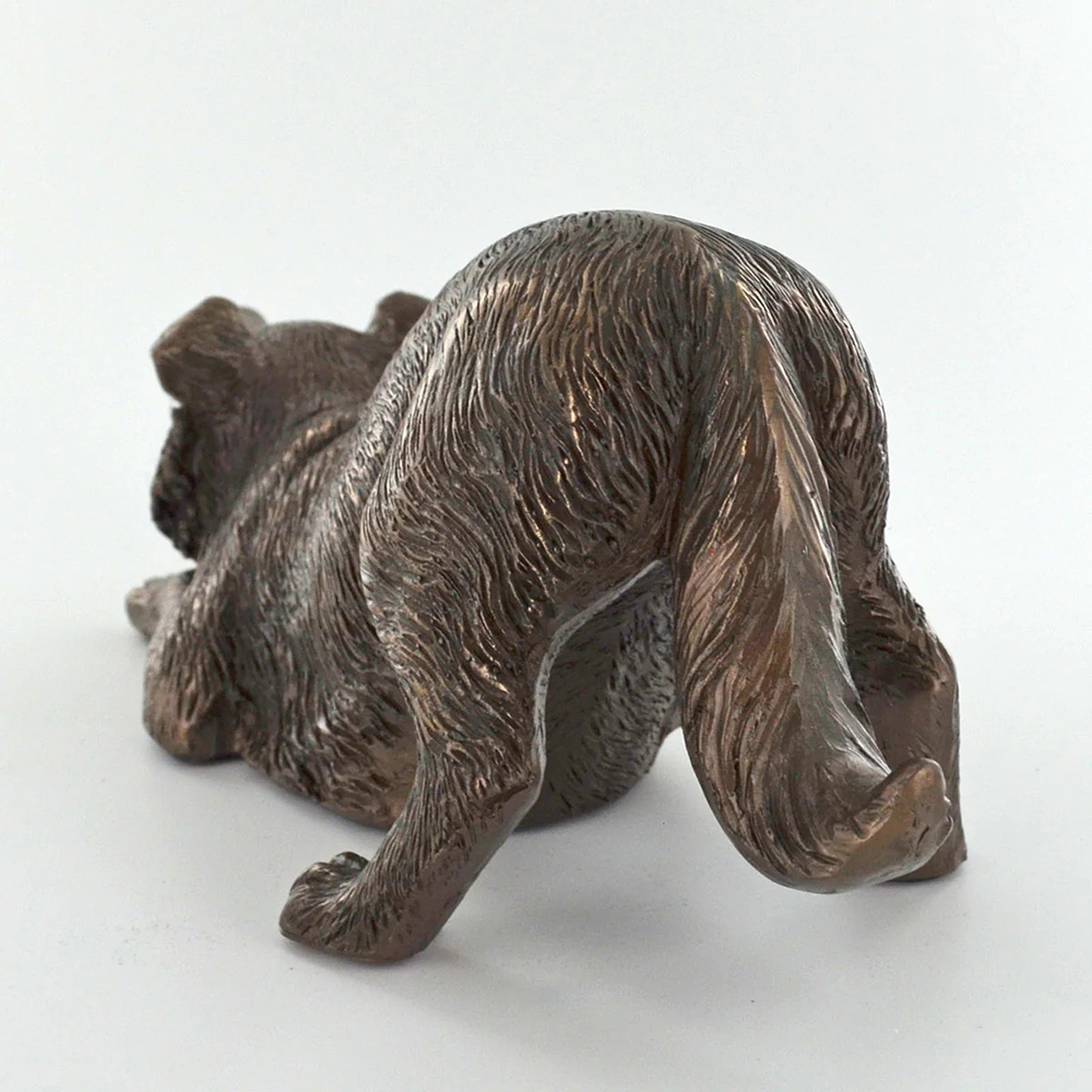 Border Collie Bronze Statue rear detail