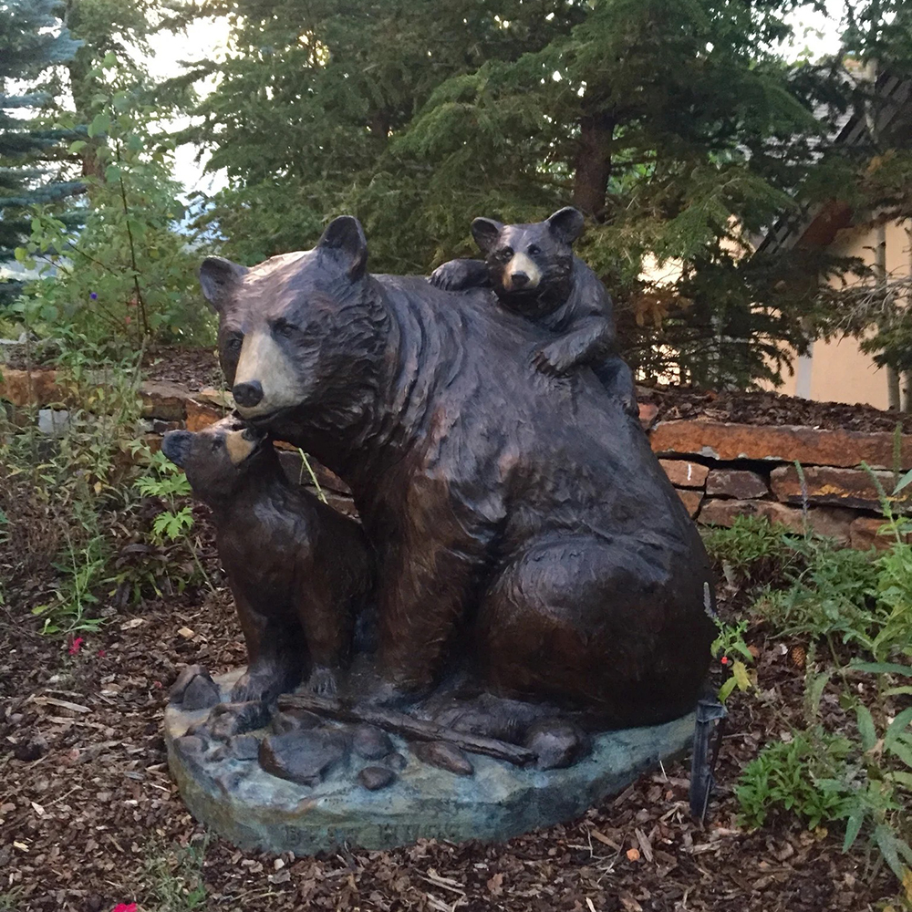Bronze Black Bear Statues for Sale garden