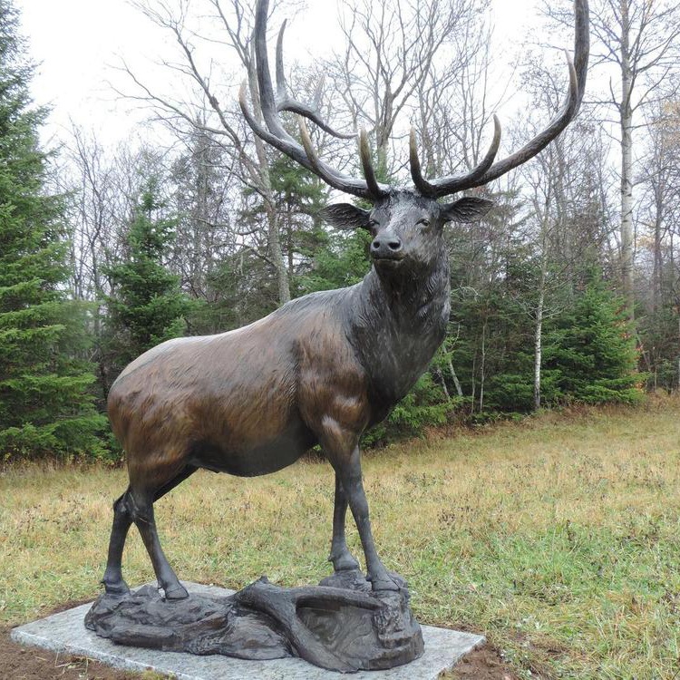 Bronze Elk Sculpture for Sale forest pose