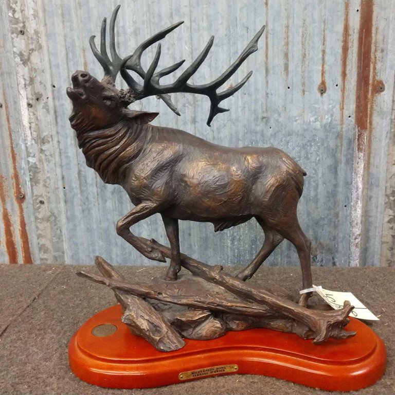 Bronze Elk Statue for Sale bugling pose